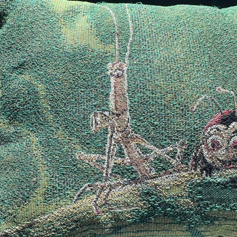 Vintage Disney Pixar A Bugs Life Tapestry Pillow Crown Crafts 13x17 Green USA